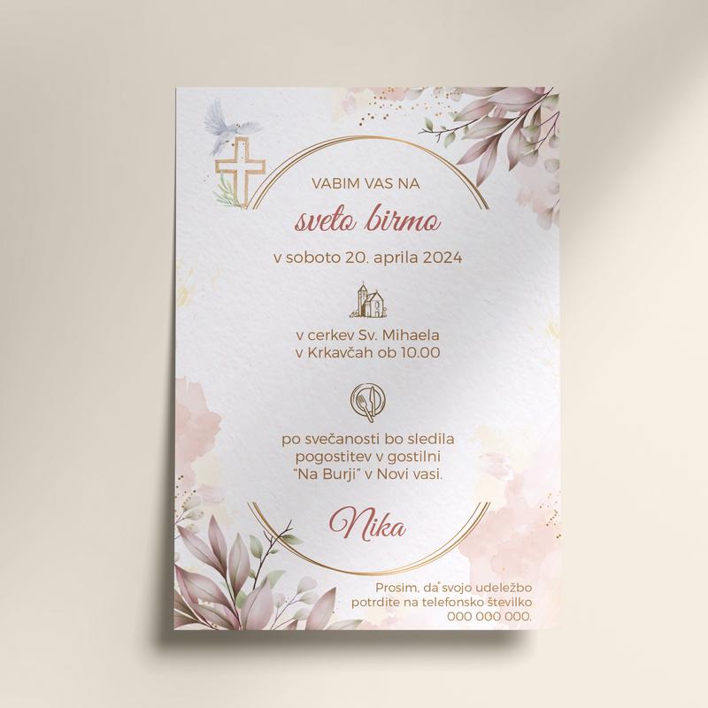 E-invite for holy Confirmation - Pink