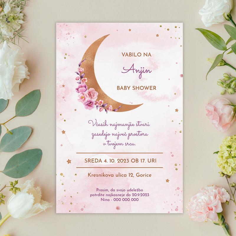 E-invite for baby shower - Moon