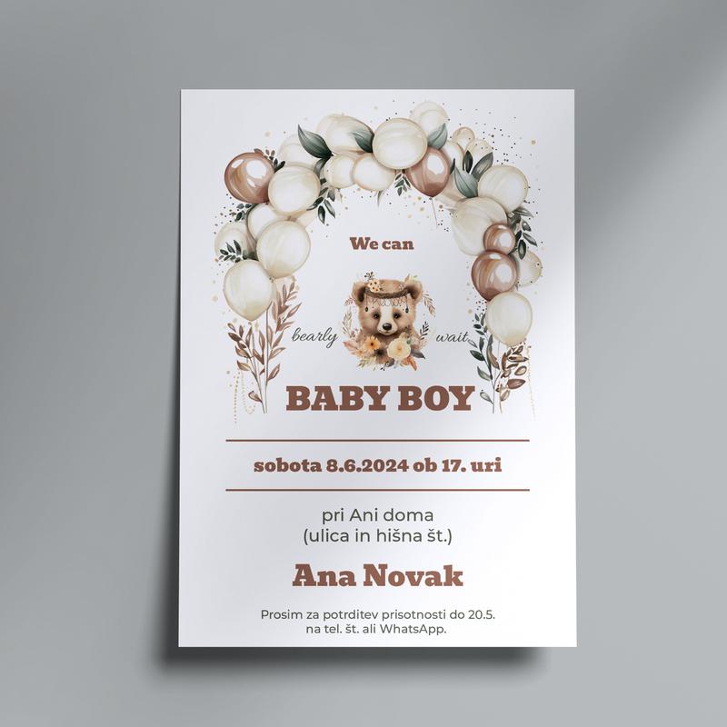 E-invite for baby shower - Bear