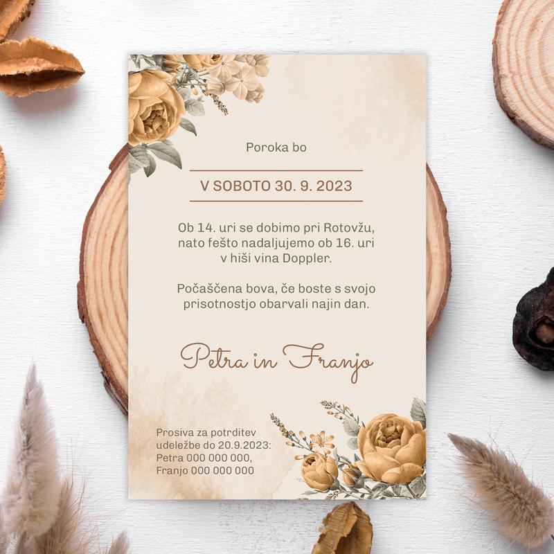 E-invite for wedding - Natur Beige