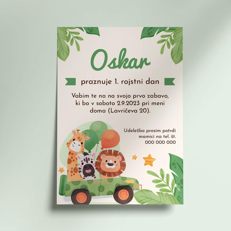 E-invite for kids birthday - Safari