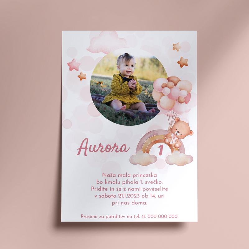 E-invite for kids birthday - Photo Pink