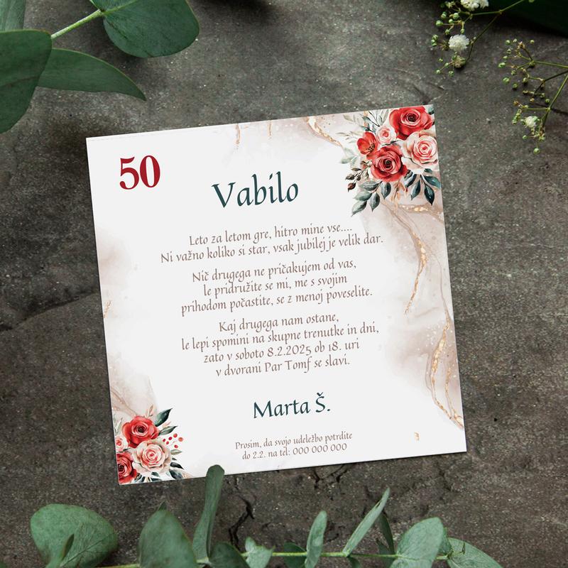 e-vabilo za rojstni dan - Rože 2